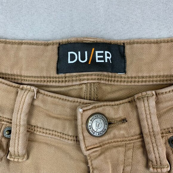 DU/ER Mens Shorts 32 Beige Tan N2X No Sweat Slim Fit 10" Inseam Stretch Comfort - Picture 2 of 10